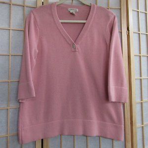 Orvis Cotton Sweater 3/4 Sleeve Size M